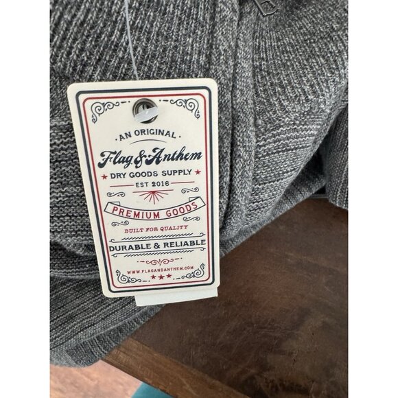 Flag & Anthem Size M Mens Marled Gray Sweater Raglan Sleeve Quarter Zip … - Picture 4 of 5
